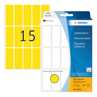 Herma 2411 yellow multipurpose labels, 20mm x 50mm (480 labels) 230673