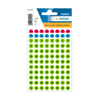 Herma 4129 assorted colour 1-160 labels, Ø 8mm (480 labels) 230953