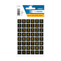 Herma 4131 black/gold 0-9 labels, 13mm x 13mm (96 labels) 230950