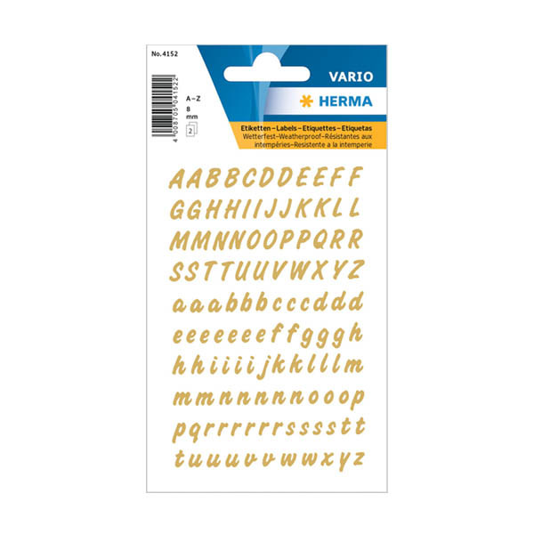 Herma 4152 gold/transparent AZ labels, 8mm (238 labels) 230961 - 1