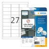 Herma 4347 white A4 removable labels, 63.5mm x 29.6mm (675 labels) 230643 - 1