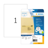 Herma 4375 A4 matte transparent labels, 210 x 297mm (25 labels) 230907