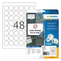 Herma 4387 round white A4 removable labels, Ø 30mm (1200 labels) 238519