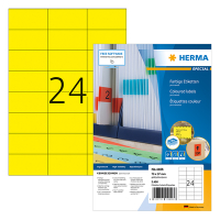 Herma 4406 yellow permanent adhesive labels, 70mm x 37mm (2400 labels) 4406 230486