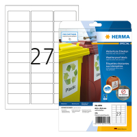 Herma 4864 white A4 weatherproof inkjet labels, 63.5mm x 29.6mm (270 labels) 4864 230520