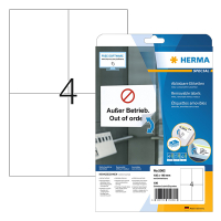 Herma 5082 white A4 removable labels, 105mm x 148mm (100 labels) 230630