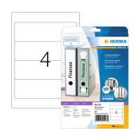 Herma 5123 white A4 self-adhesive wide printable spine labels, 59mm x 192mm (100 labels) 230877