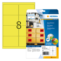 Herma 5144 neon yellow A4 permanent adhesive labels, 99.1mm x 67.7mm (160 labels) 230528