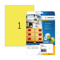 Herma 5148 neon yellow A4 universal labels, 210mm x 297mm (20 labels) 230867