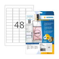 Herma 8016 crystal clear A4 transparent labels, 45.7 x 21.2mm (1200 labels) 230859