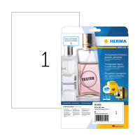 Herma 8020 crystal clear A4 transparent labels, 210 x 297mm (25 labels) 230858