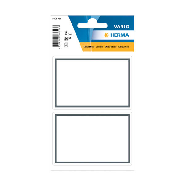 Book labels 82mm x 55mm | white/grey | Herma 5715 | 12 labels 230932 - 1