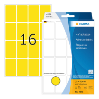 Label multi-purpose sticker sheets 25mm x 40mm | yellow | Herma 2451 | 512 labels 230681