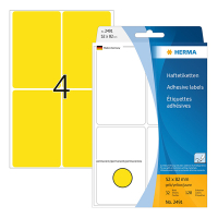 Label multi-purpose sticker sheets 52mm x 82mm | yellow | Herma 2491 | 128 labels 230693