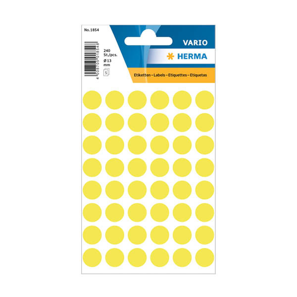 Marking dots Ø13mm (fluorescent yellow) | Herma 1854 | 240 stickers 230982 - 1