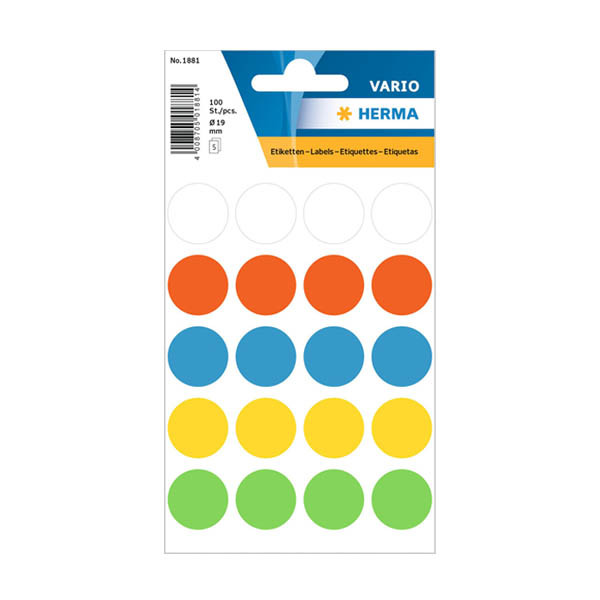 Marking dots Ø19mm (assorted colours) | Herma 1881 | 100 stickers 230973 - 1