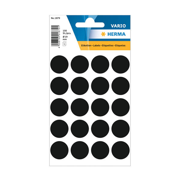 Marking dots Ø19mm (black) | Herma 1879 | 100 stickers 230998 - 1