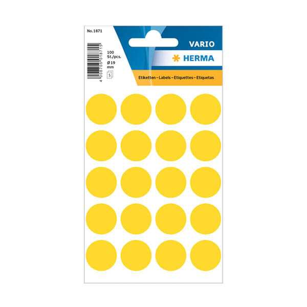 Marking dots Ø19mm (yellow) | Herma 1871 | 100 stickers 230994 - 1