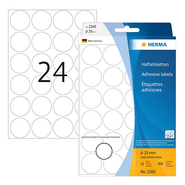 Marking dots Ø25mm (white) | Herma 2260 | 768 stickers 230711 - 1