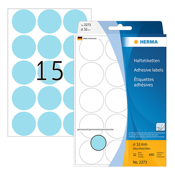 Marking dots Ø32mm (blue) | Herma 2273 | 480 stickers 230713 - 1