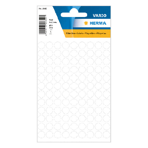 Marking dots Ø8mm (white) | Herma 1840 | 540 stickers 230418 - 1
