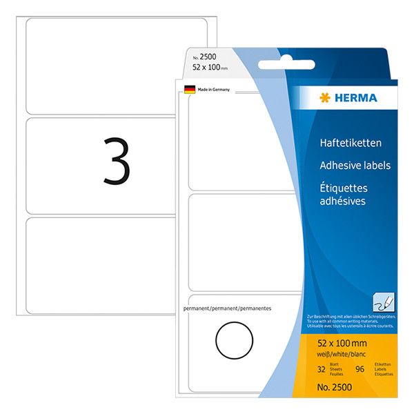 Multi-purpose labels (52 x 100mm) | Herma 2500 | 96 labels 230437 - 1