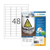 Herma Outdoor 9536 white A4 weatherproof foil labels, 45.7mm x 21.2mm (1,920 labels) 230885