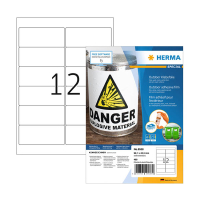 Herma Outdoor 9538 white A4 weatherproof foil labels, 99.1 x 42.3mm (480 labels) 230888