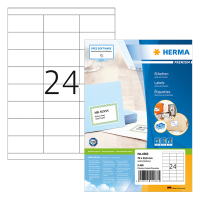 Herma Premium 4263 white A4 permanent adhesive labels, 70mm x 33.8mm (2,400 labels) 4263 230464