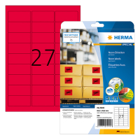 Herma Special 5045 neon red A4 permanent adhesive labels, 63.5mm x 29.6mm (540 labels) 5045 230522