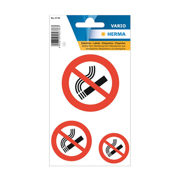 Warning labels "NO SMOKING" | Herma 5736 | 3 labels 231033 - 1