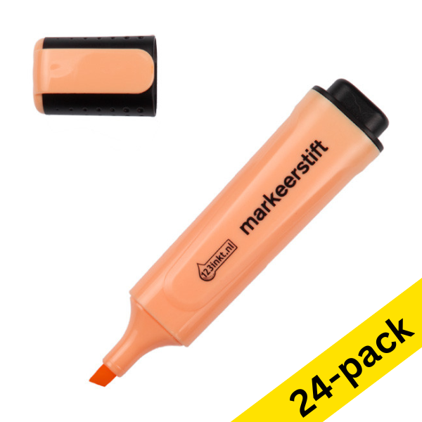 Highlighter | pastel orange | 123ink | 24-pack 301363 - 1