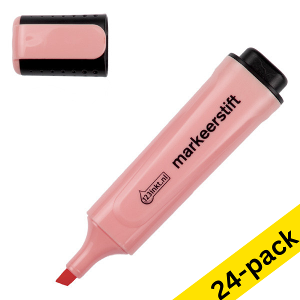 Highlighter | pastel pink | 123ink | 24-pack 301361 - 1