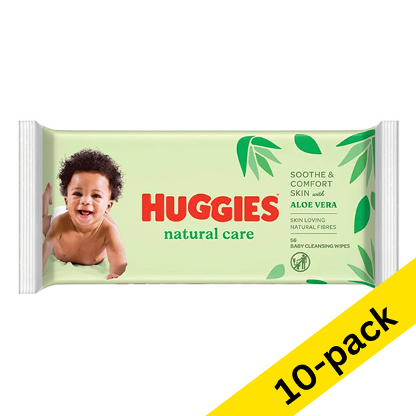 Baby wipes (56 wipes) | Huggies Natural Care Aloe Vera | 10-pack SHU00039 - 1