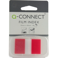 Index tab 25mm | Q-Connect KF03633 | transparent red | 50pcs 235093
