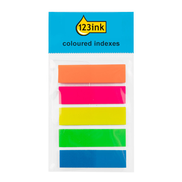 Index tab 45 x 12mm | 123ink | 5 colours | 25pcs x5 300816 - 1