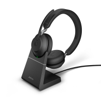 Jabra Evolve 65 black wireless UC stereo headset with charging station 6599-823-499 361332