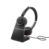 Jabra Evolve 75 black wireless UC stereo headset with charging station 361335 - 1