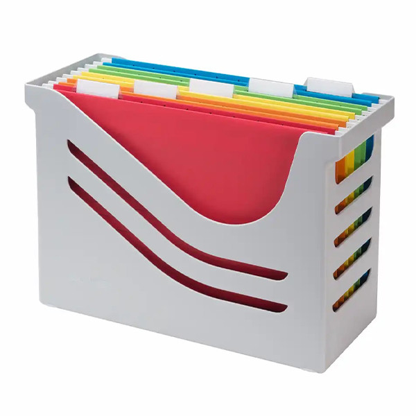Hanging file box incl. five coloured hanging files | grey | Jalema Re-Solution 234609 - 1