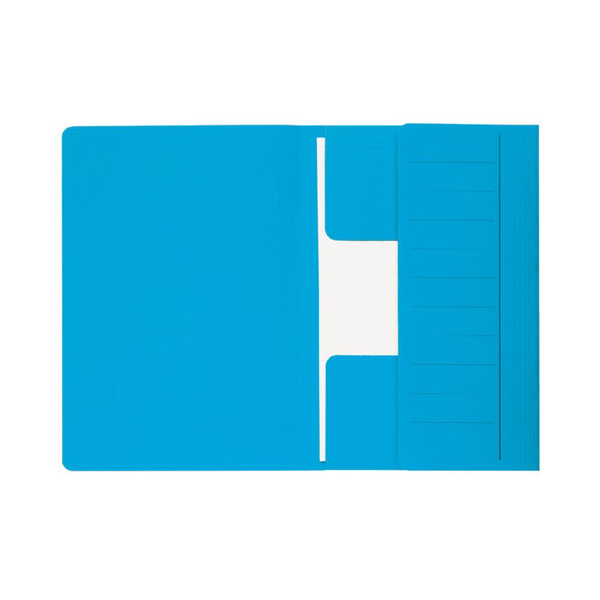 Jalema Secolor blue XL folio cardboard 3-flap folder with line printing (10-pack) 3183802 234710 - 1