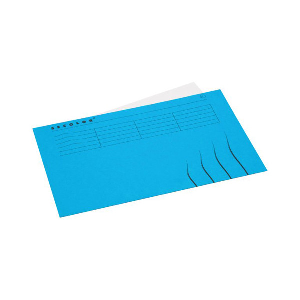 Jalema Secolor blue folio landscape inlay folder with line print (25-pack) 3163502 234729 - 1