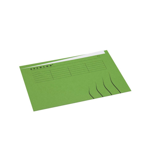 Jalema Secolor green folio landscape inlay folder with line print and table (25-pack) 3164108 234735 - 1