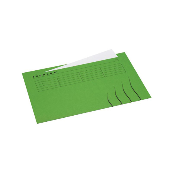 Jalema Secolor green folio landscape inlay folder with tab and line print (25-pack) 3164508 234739 - 1