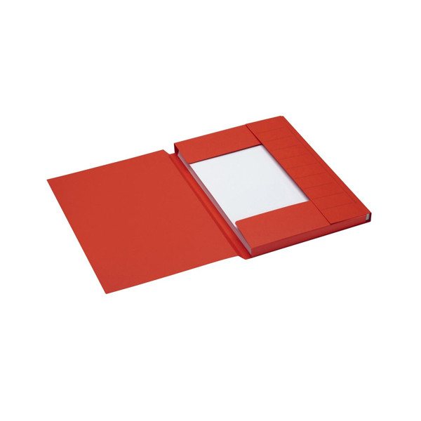 Jalema Secolor red A4 cardboard 3-flap folder with line printing (25-pack) 3182115 234703 - 1