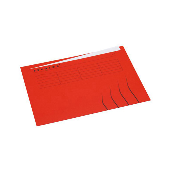 Jalema Secolor red folio landscape inlay folder with line print and table (25-pack) 3164115 234736 - 1