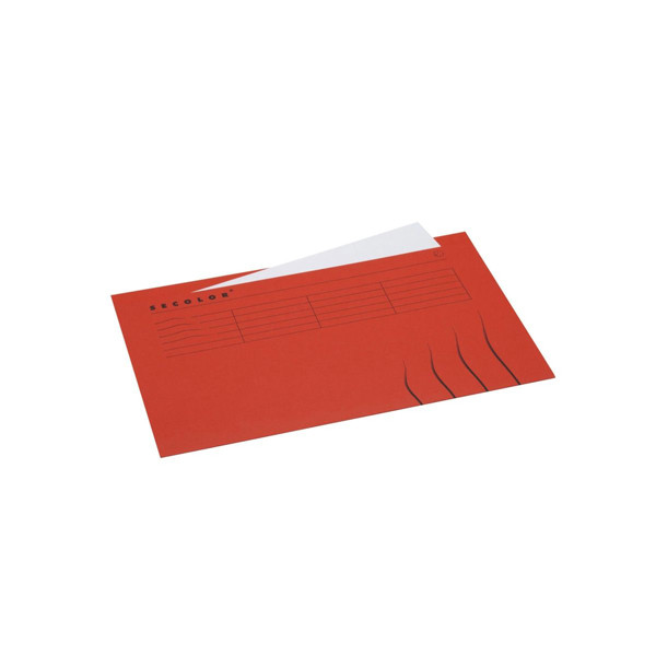 Jalema Secolor red folio landscape inlay folder with tab and line print (25-pack) 3164515 234740 - 1
