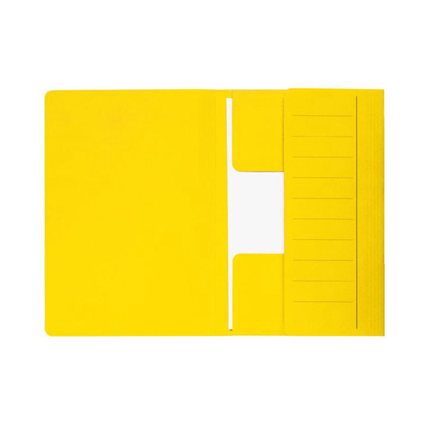 Jalema Secolor yellow XL folio cardboard 3-flap folder with line printing (10-pack) 3183806 234712 - 1