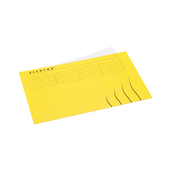 Jalema Secolor yellow folio landscape inlay folder with line print (25-pack) 3163506 234730 - 1