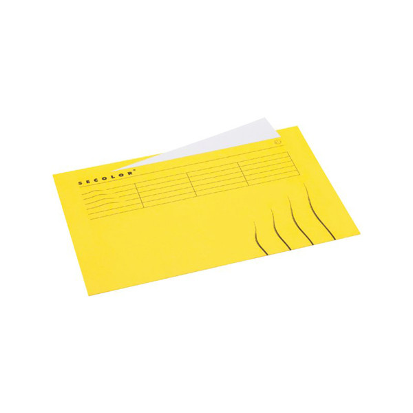 Jalema Secolor yellow folio landscape inlay folder with tab and line print (25-pack) 3164506 234738 - 1