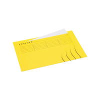 Jalema Secolor yellow folio landscape inlay folder with tab and line print (25-pack) 3164506 234738